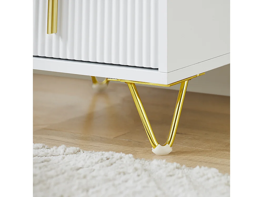 SoBuy Stolik nocny z 3 szufladami i półką, biały, 40x40x63 cm, FBT168-W