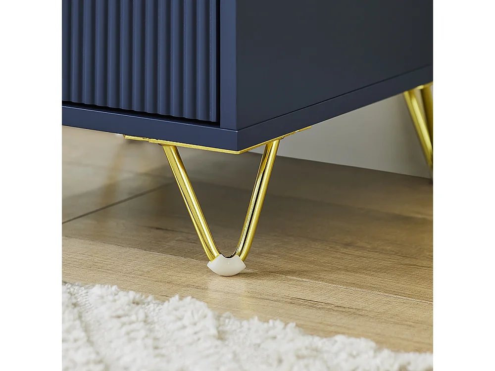 SoBuy Table de Chevet Moderne à 2 Tiroirs Bleu L40xP40xH47cm