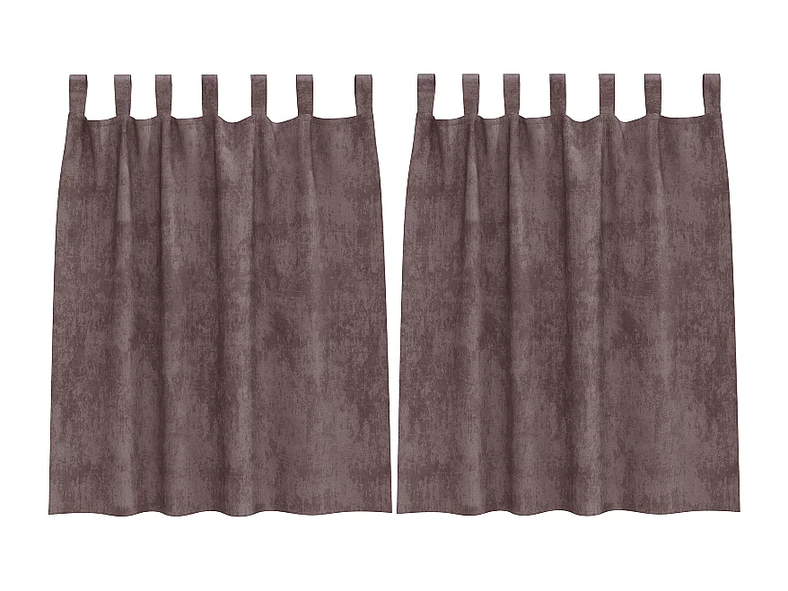 Cortinas de Veludo Elegantes em Castanho com Olhais - 140x140 cm - Par de 2 Peças