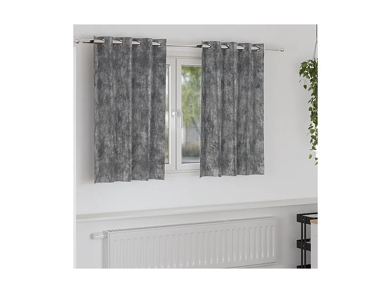 Rideaux 2 pcs avec œillets Gris 140x140 cm