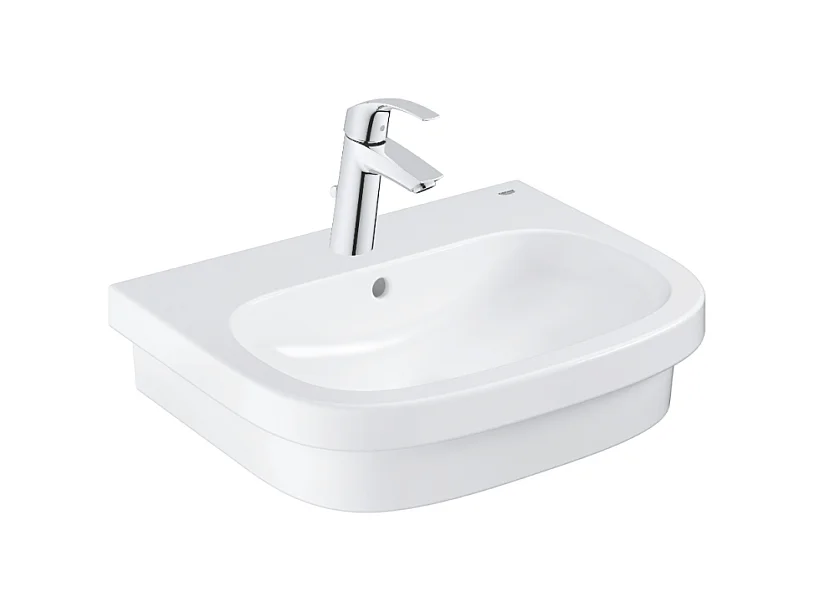 Vasque à poser GROHE Euro Ceramic 60cm  + Mitigeur lavabo M GROHE Eurosmart avec vidage Chromé