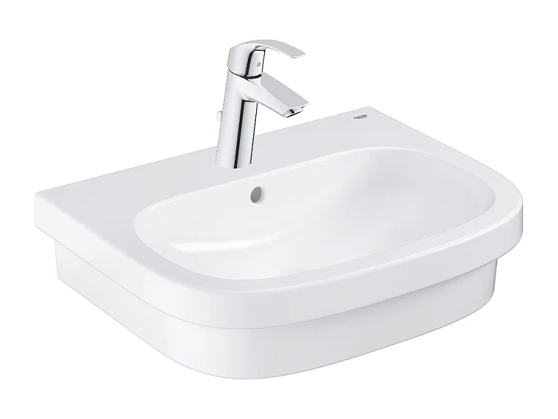 Vasque à poser GROHE Euro Ceramic 60cm  + Mitigeur lavabo M GROHE Eurosmart avec vidage Chromé