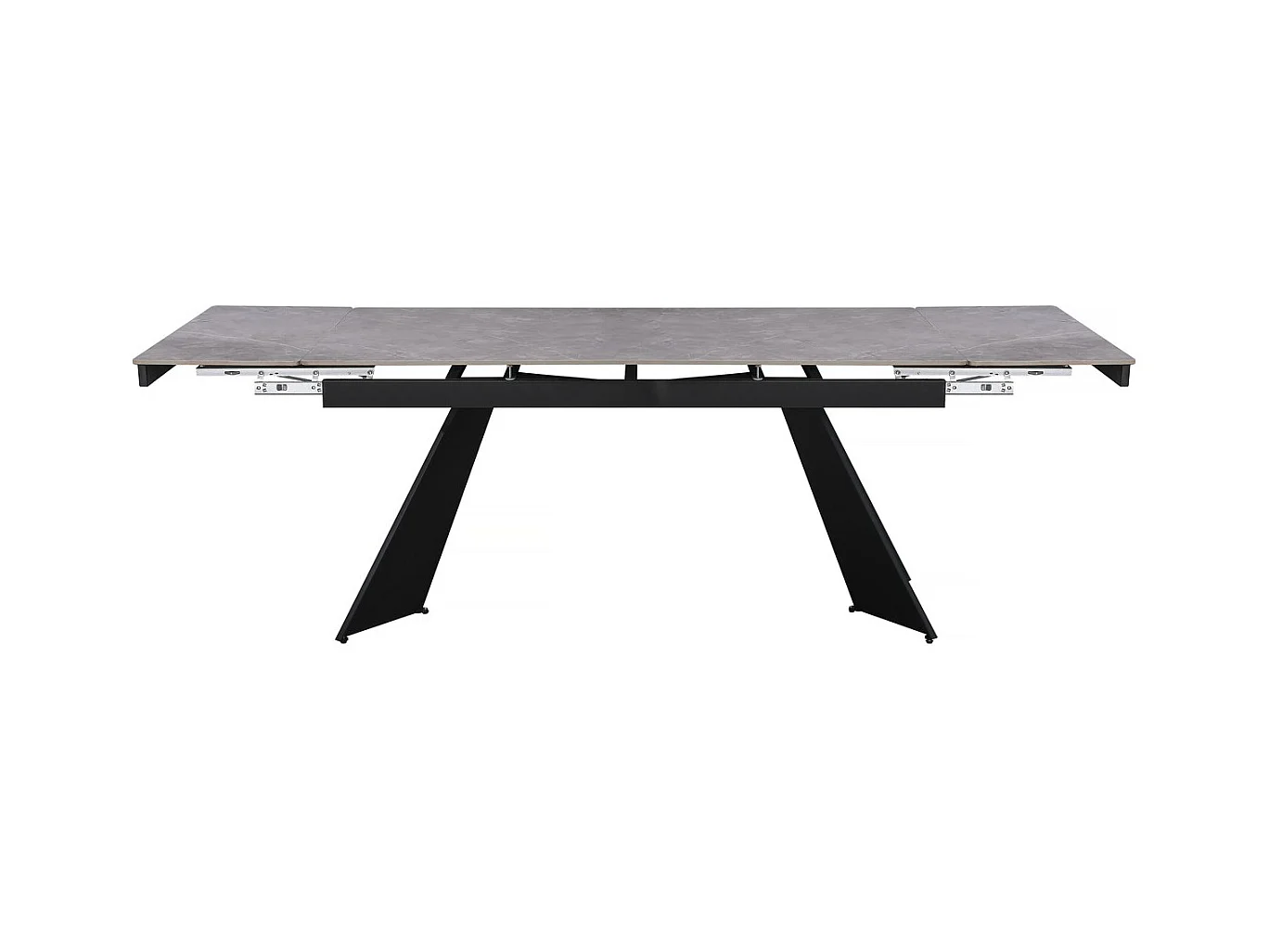 Table de repas extensible en céramique 6 à 10 personnes "Equinoxe" - Gris marbré