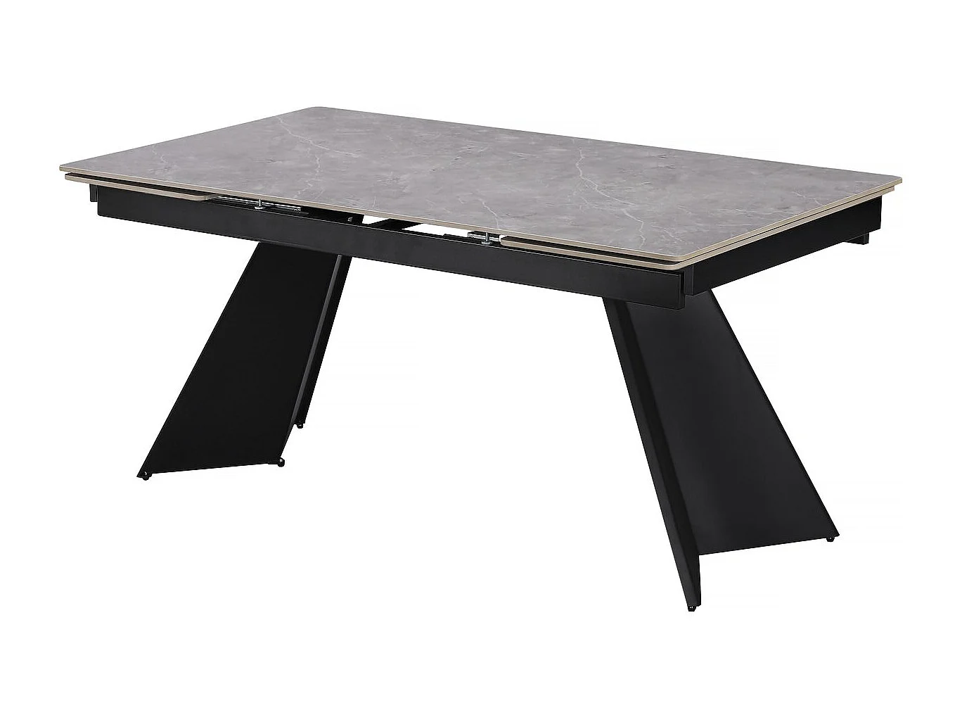 Table de repas extensible en céramique 6 à 10 personnes "Equinoxe" - Gris marbré