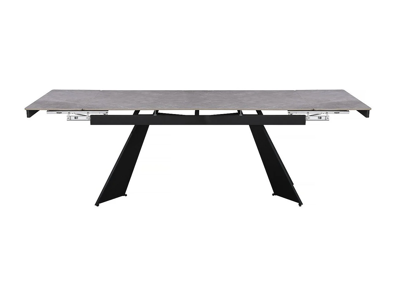 Table de repas extensible en céramique 6 à 10 personnes "Equinoxe" - Gris marbré