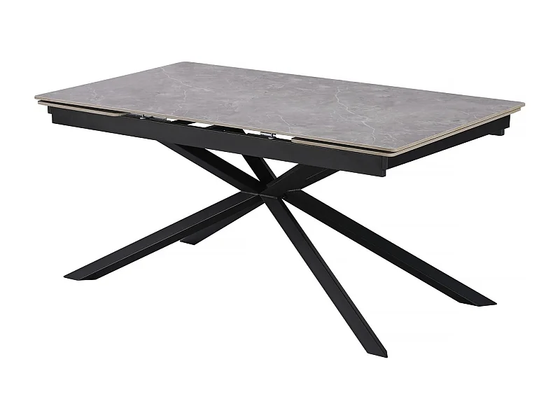 Table à manger extensible en céramique 6 à 10 personnes "Celeste" - Gris marbré