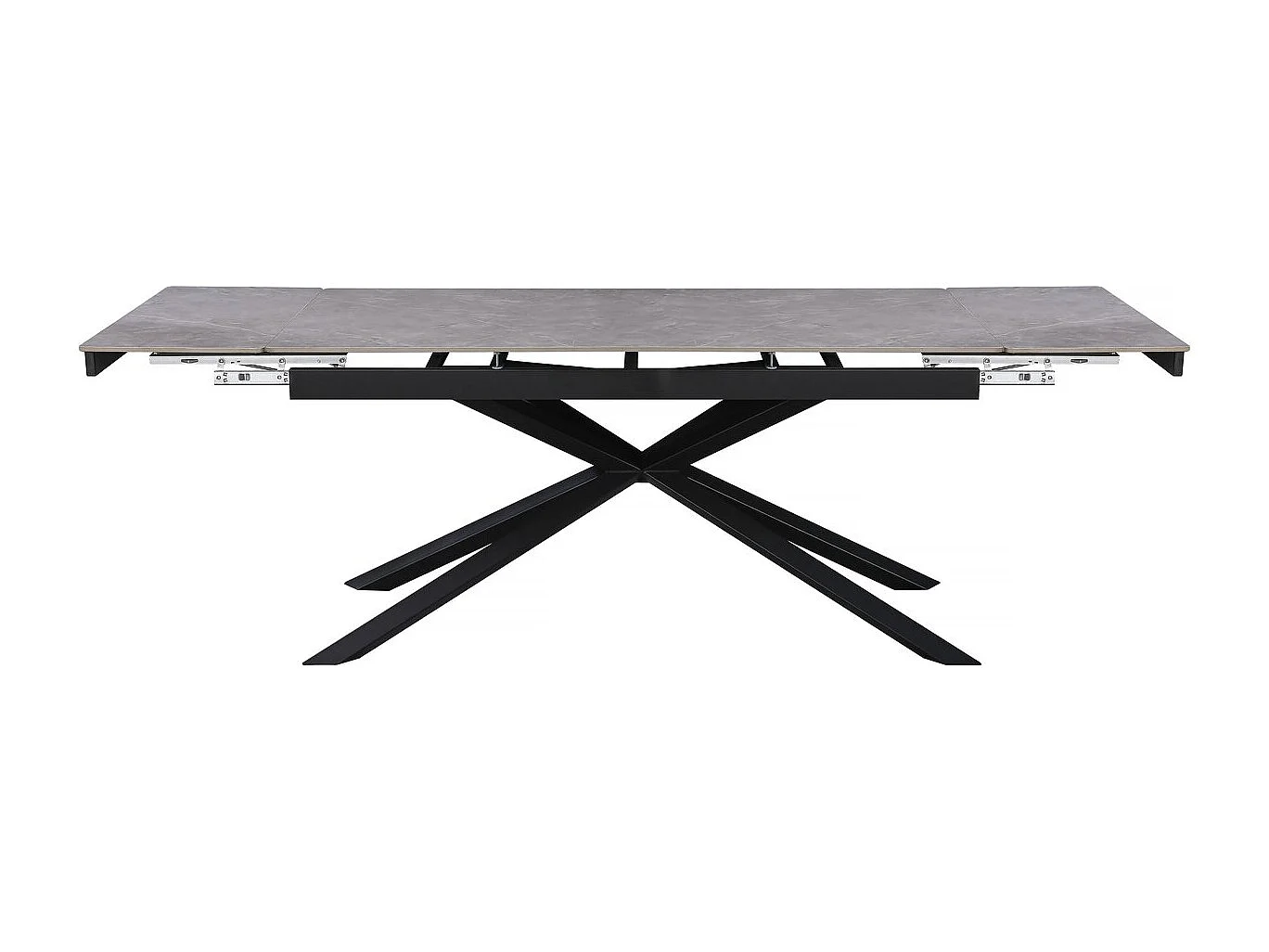 Mesa de jantar extensível em cerâmica "Celeste" Cinza marmorizado para 6 a 10 pessoas