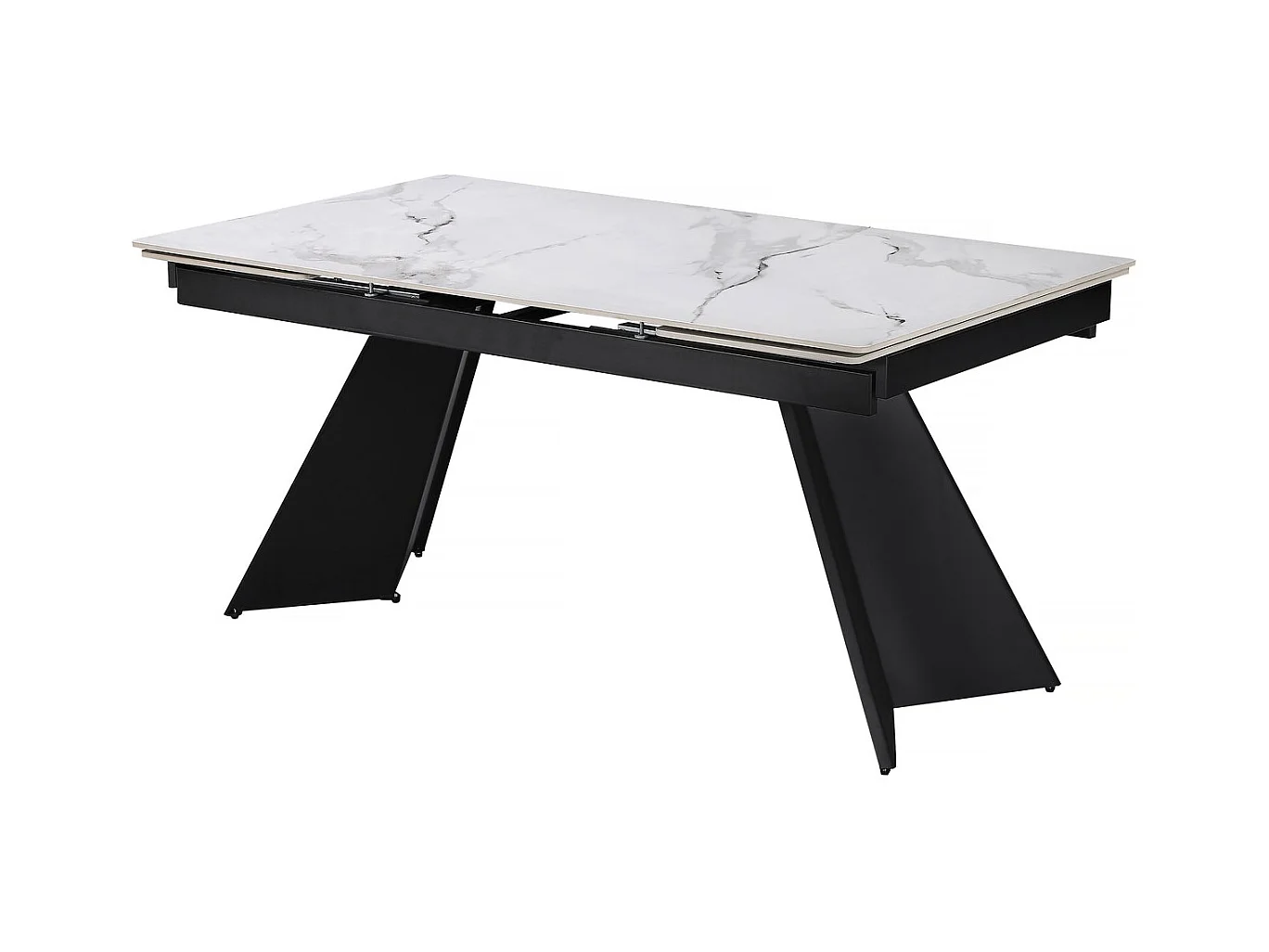 Uitschuifbare keramische eettafel "Equinoxe" - Wit marmer grijs 6 tot 10 personen
