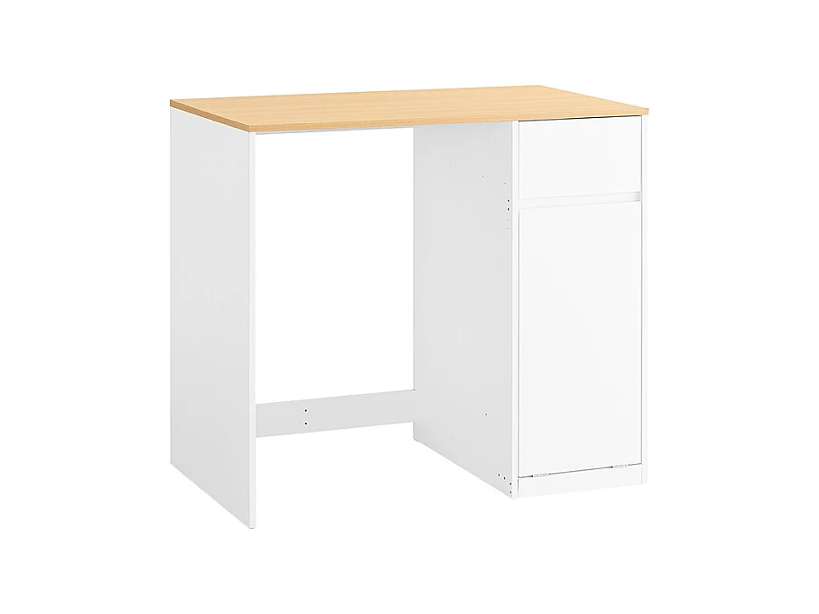 SoBuy Meuble pour Machine à Laver avec Panier et Tiroir, Blanc