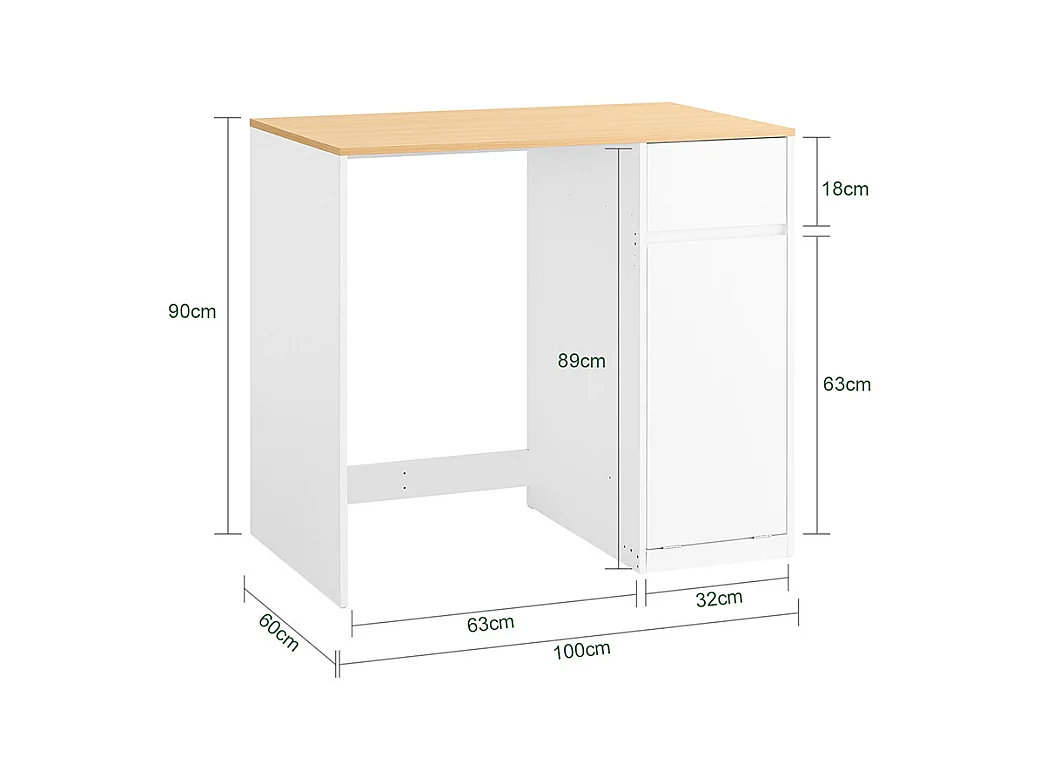 SoBuy Meuble pour Machine à Laver avec Panier et Tiroir, Blanc