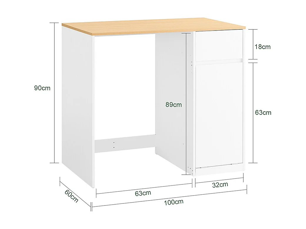 SoBuy Meuble pour Machine à Laver avec Panier et Tiroir, Blanc