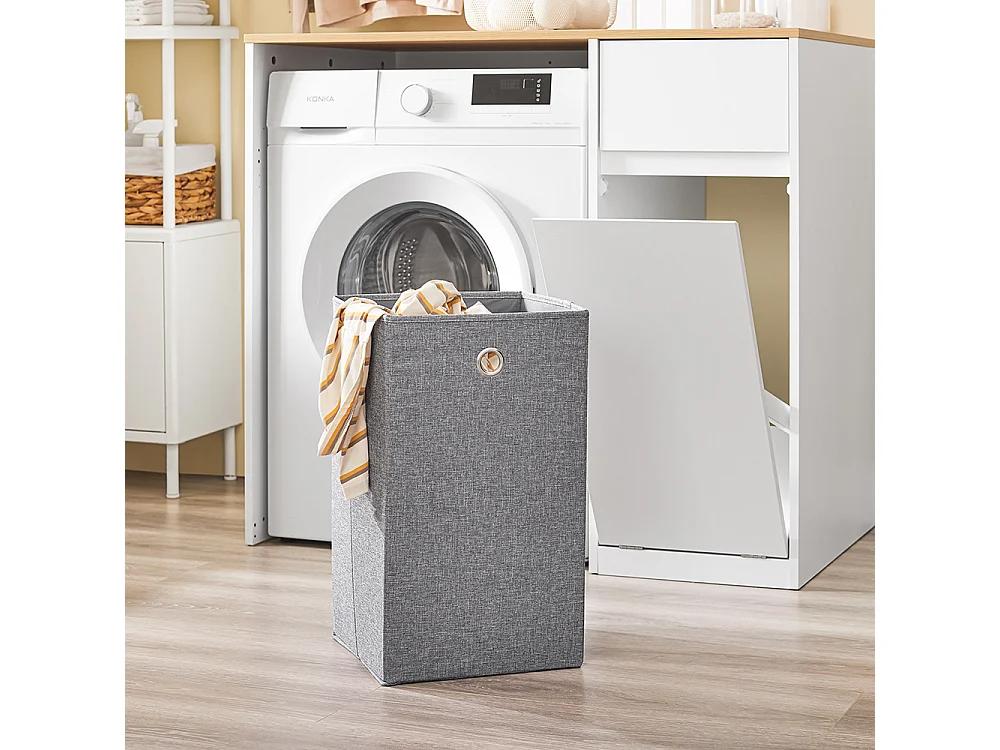 SoBuy Meuble pour Machine à Laver avec Panier et Tiroir, Blanc