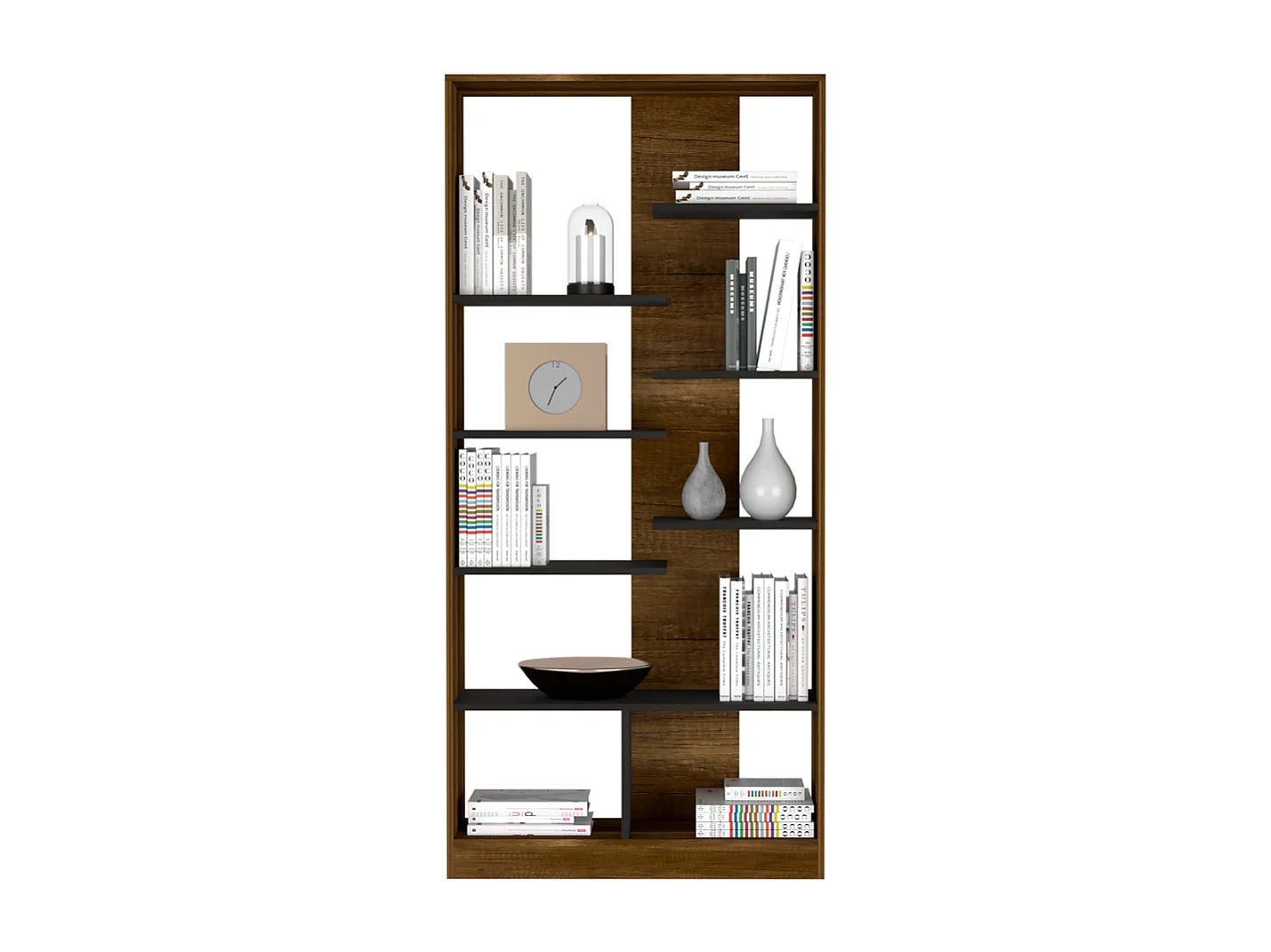Estante Estante de nogueira com várias prateleiras , 170 cm X 80 cm X 26 cm , Castanho