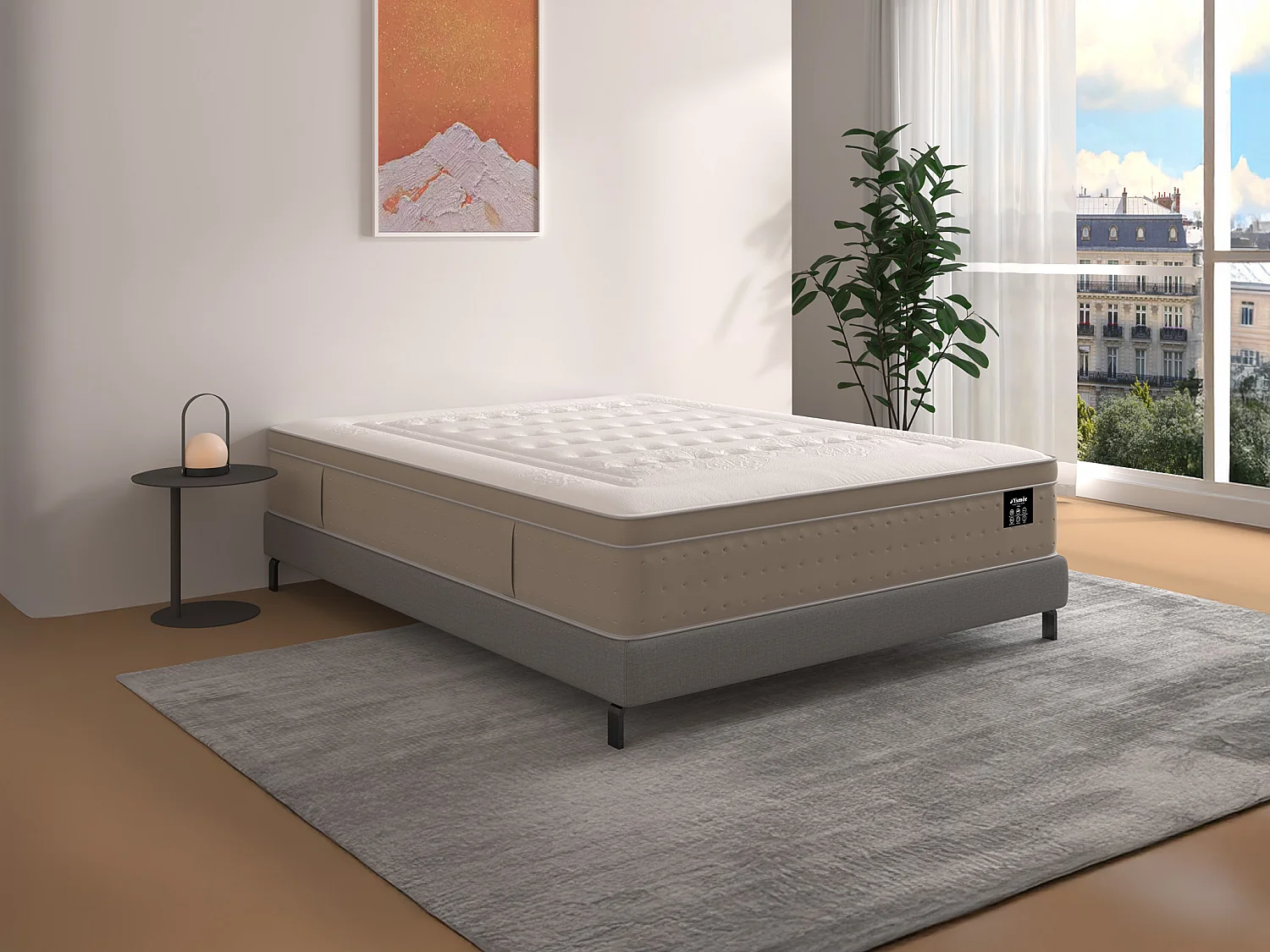 Matelas 180 x 200 cm hybride ressorts ensachés 7 zones et gel à mémoire de forme ép.28cm - CIREVA de YSMÉE