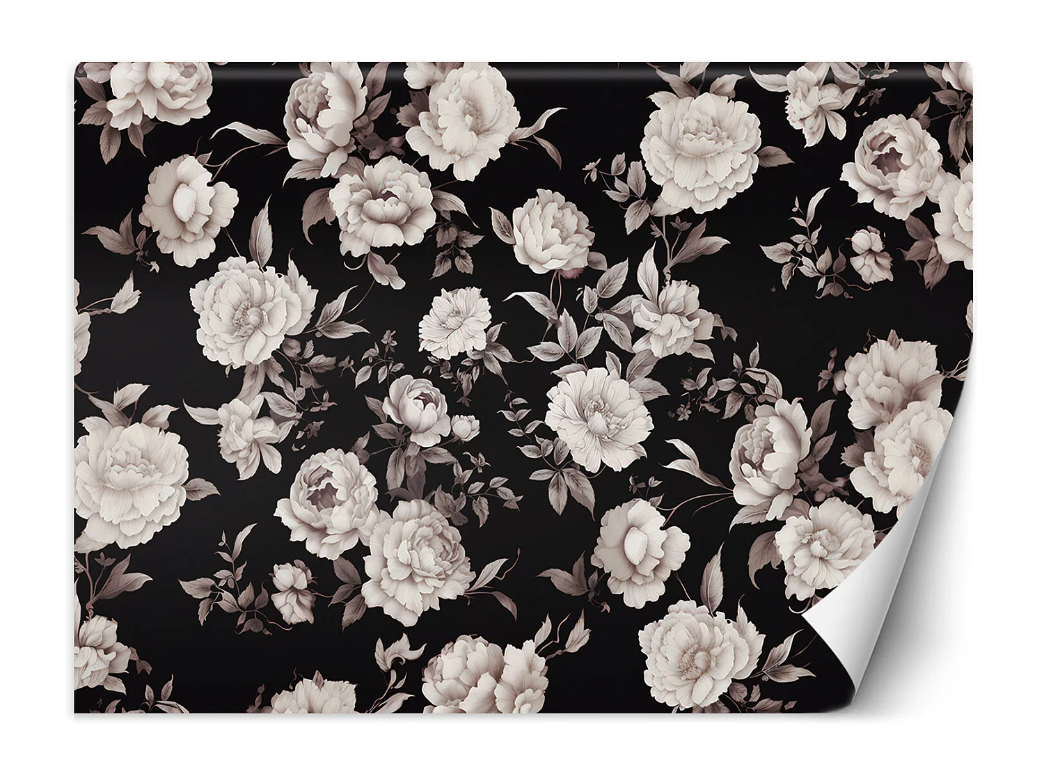 Wallpaper, Flowers black and white - 200x140