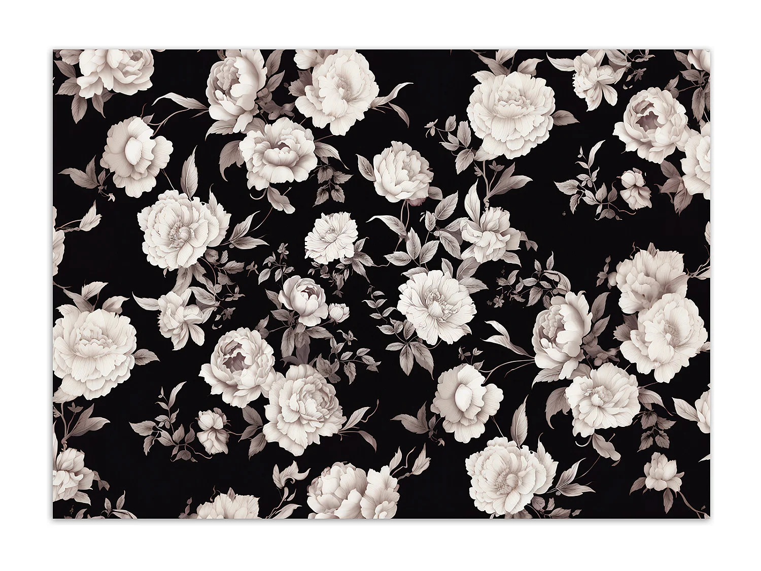 Wallpaper, Flowers black and white - 200x140