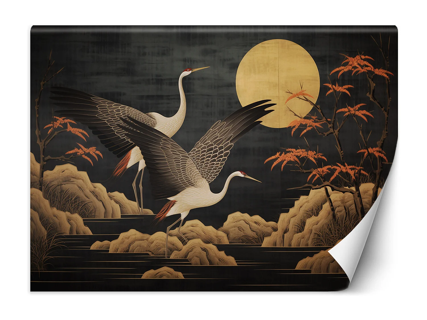 Wallpaper, Peacocks against the moon - 200x140