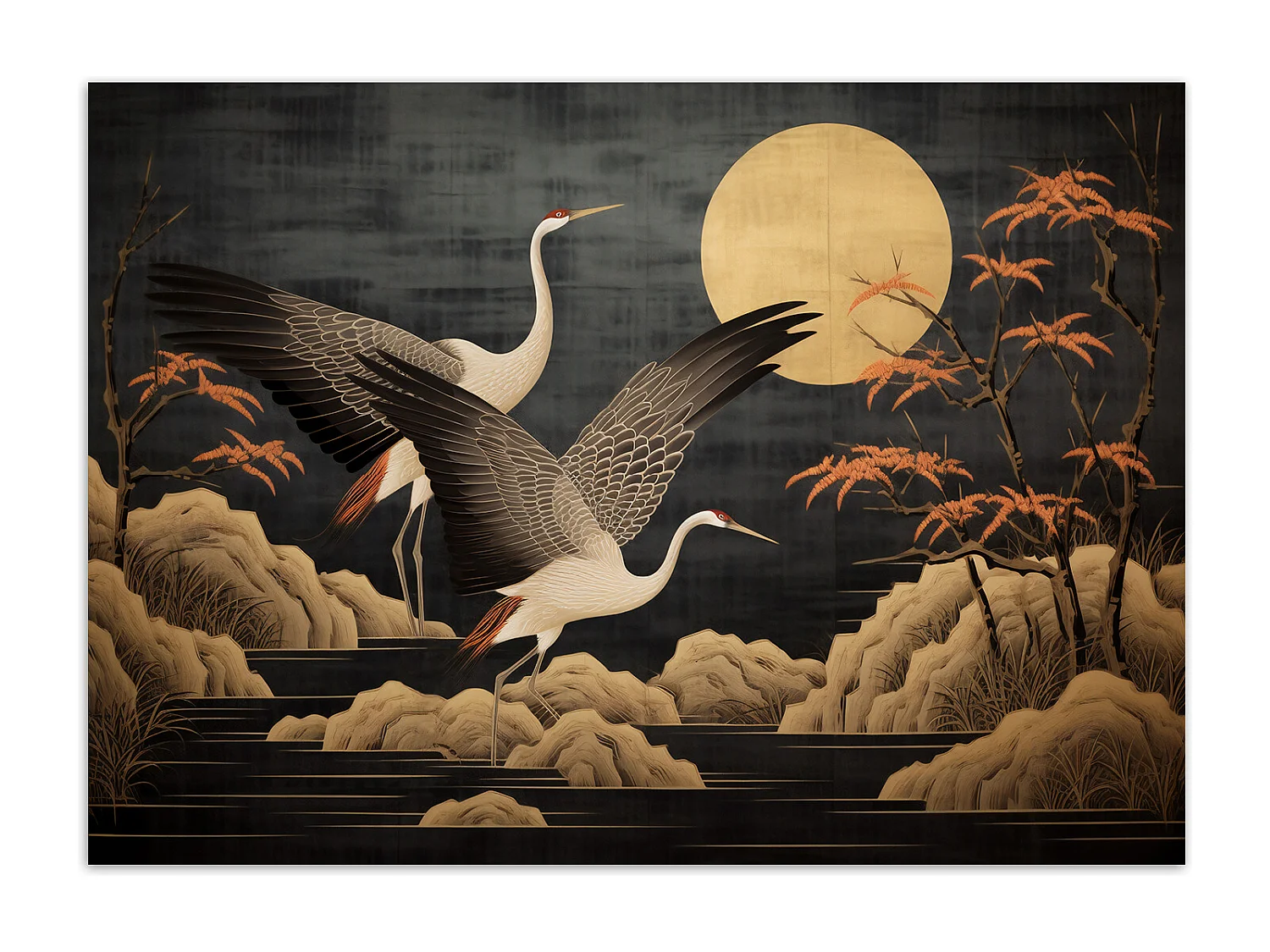 Wallpaper, Peacocks against the moon - 200x140