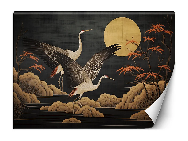 Wallpaper, Peacocks against the moon - 200x140