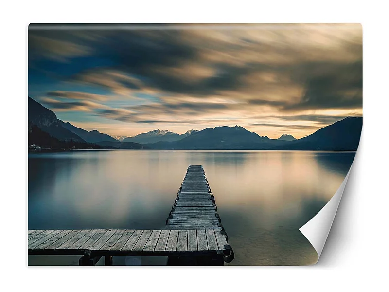 Carta Da Parati, Ponte di legno con vista sul lago - 400x280