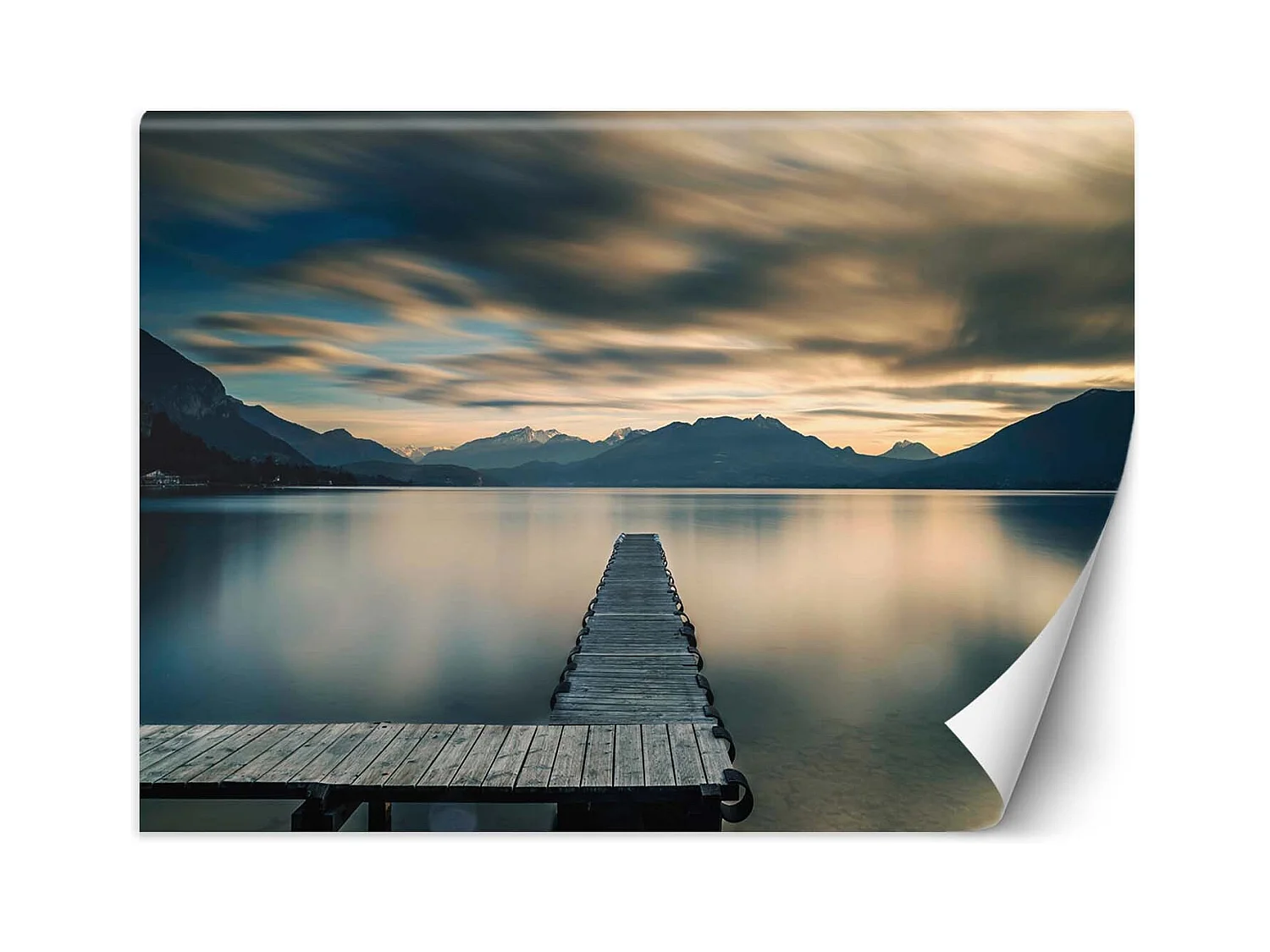Carta Da Parati, Ponte di legno con vista sul lago - 400x280
