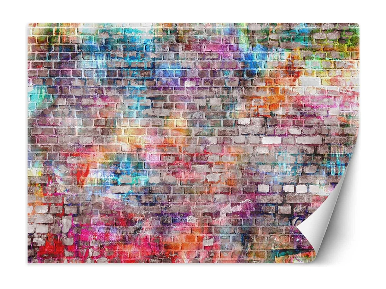Carta Da Parati, Muro di mattoni colorati - 250x175