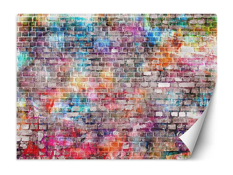 Carta Da Parati, Muro di mattoni colorati - 250x175