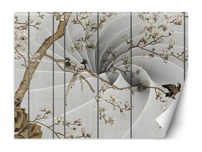 Carta Da Parati, Uccelli su un albero - 100x70