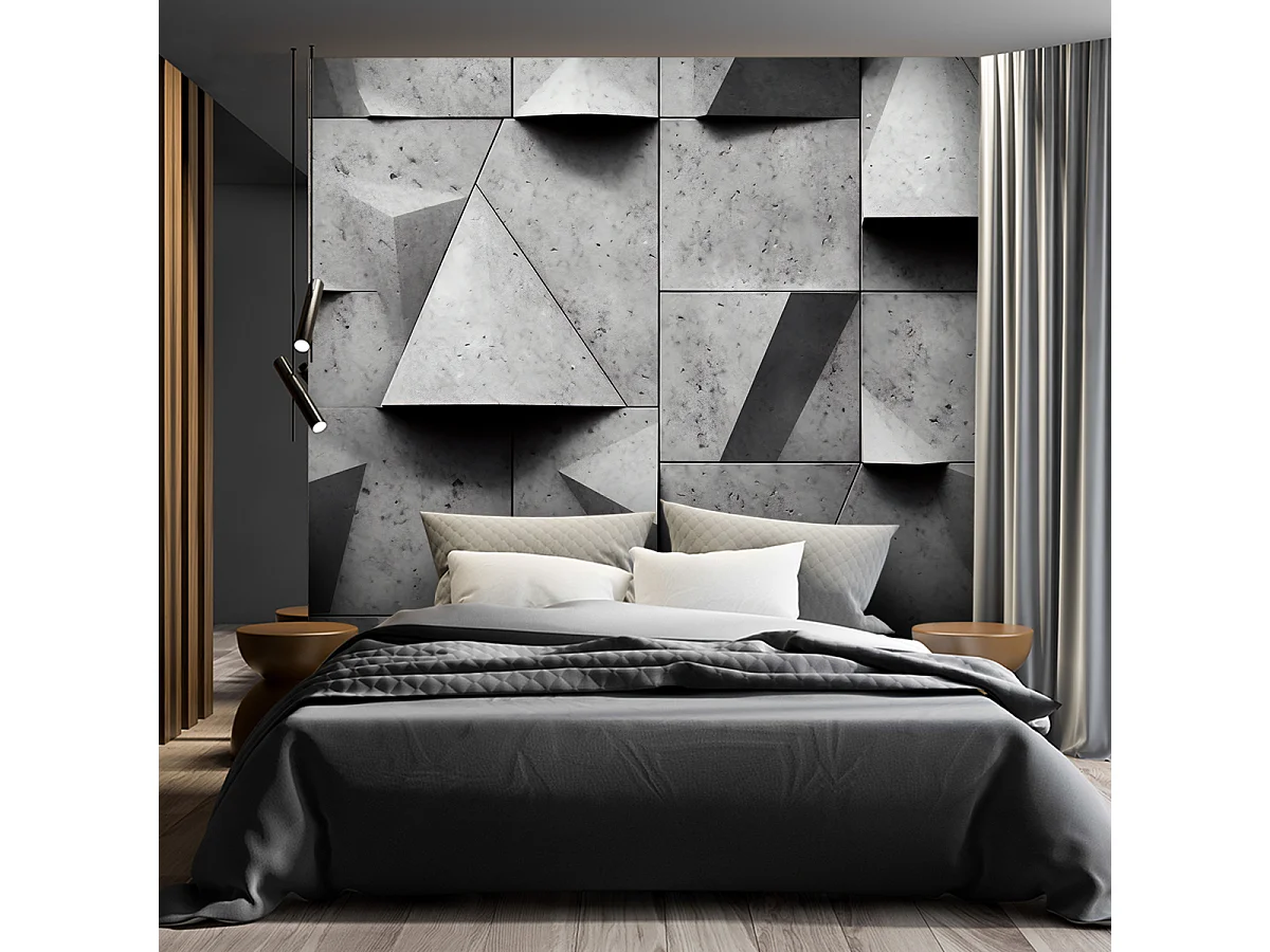 Wallpaper, Geometric shapes concrete 3D - 450x315