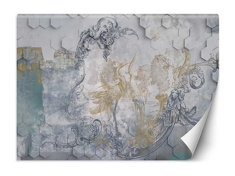 Carta Da Parati, Uccelli Fresk Calcestruzzo - 450x315