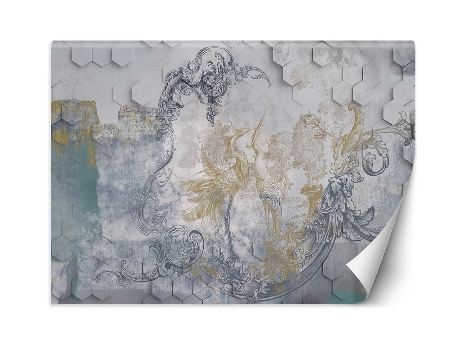 Carta Da Parati, Uccelli Fresk Calcestruzzo - 450x315