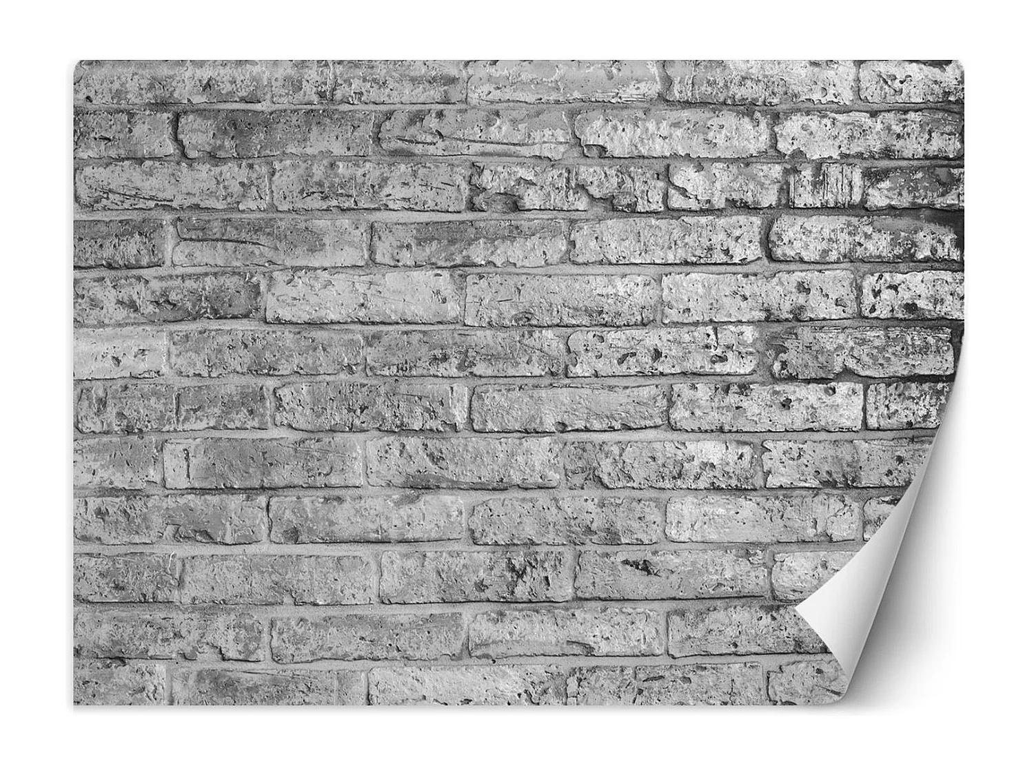 Carta Da Parati, Muro di mattoni grigio effetto pietra - 200x140