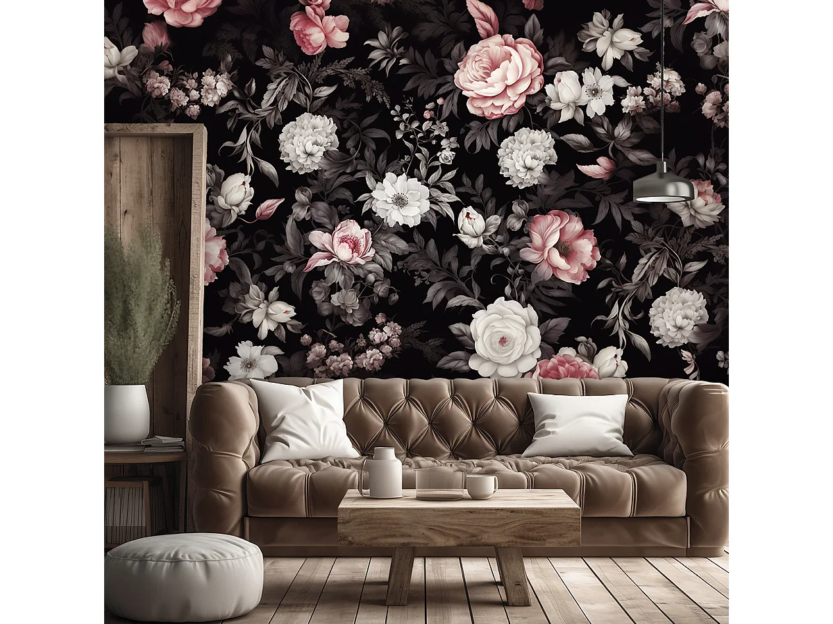 Wallpaper, Flowers Peonies Roses - 250x175