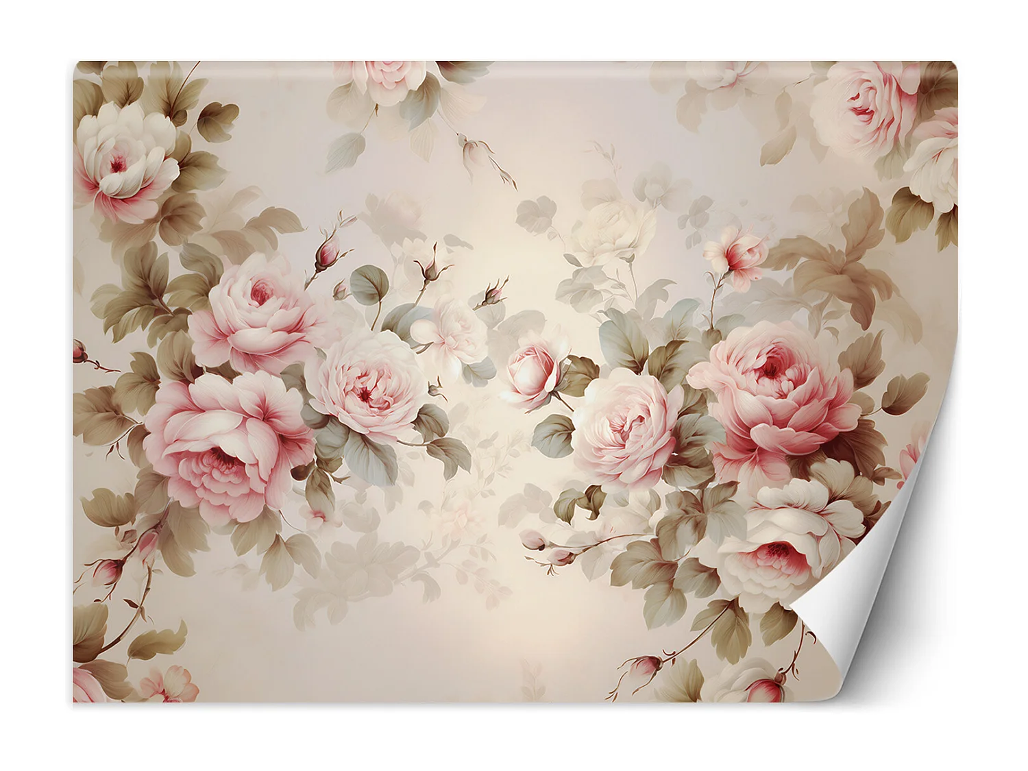 Wallpaper, Shabby Chic Roses - 100x70