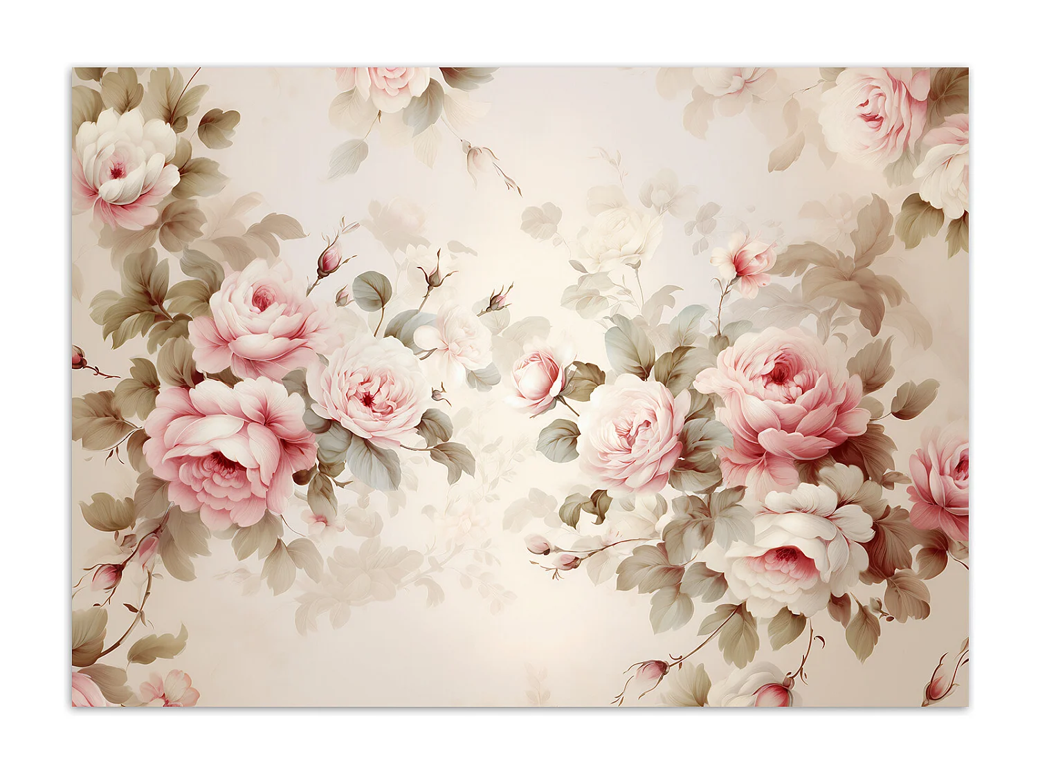 Wallpaper, Shabby Chic Roses - 100x70