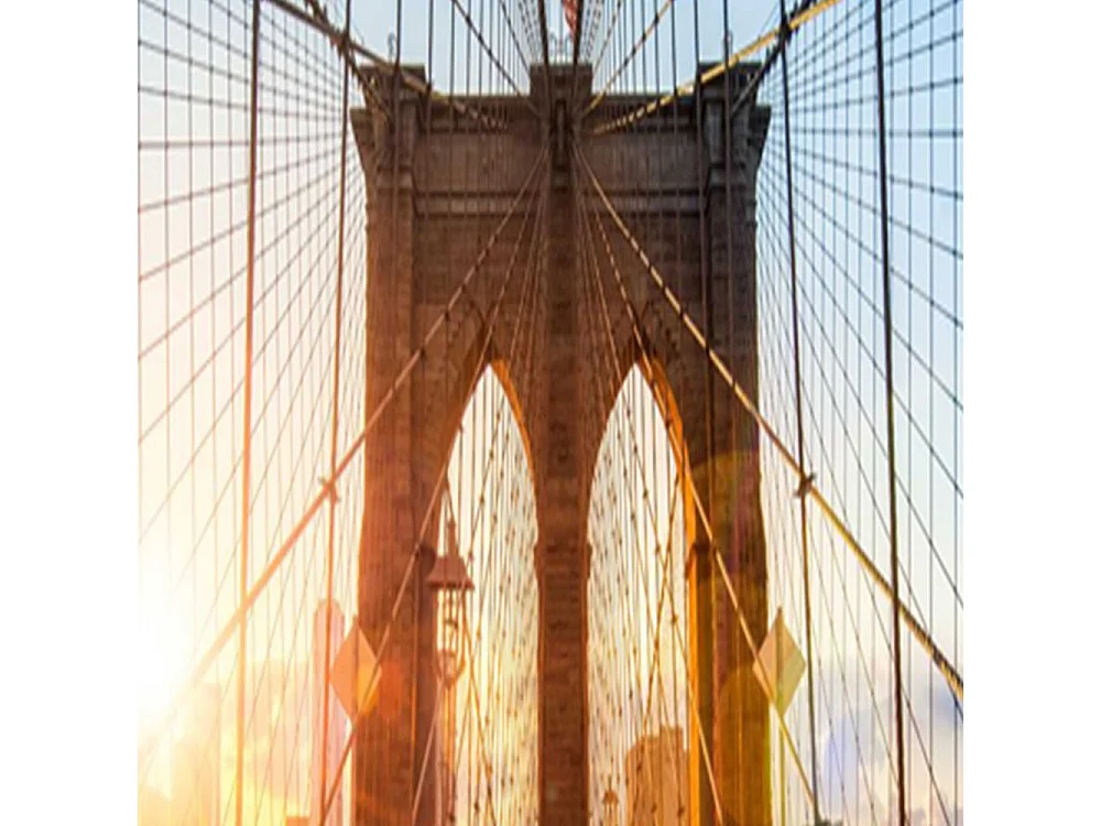 Paravento bilaterale, Alba su un ponte - 180x170