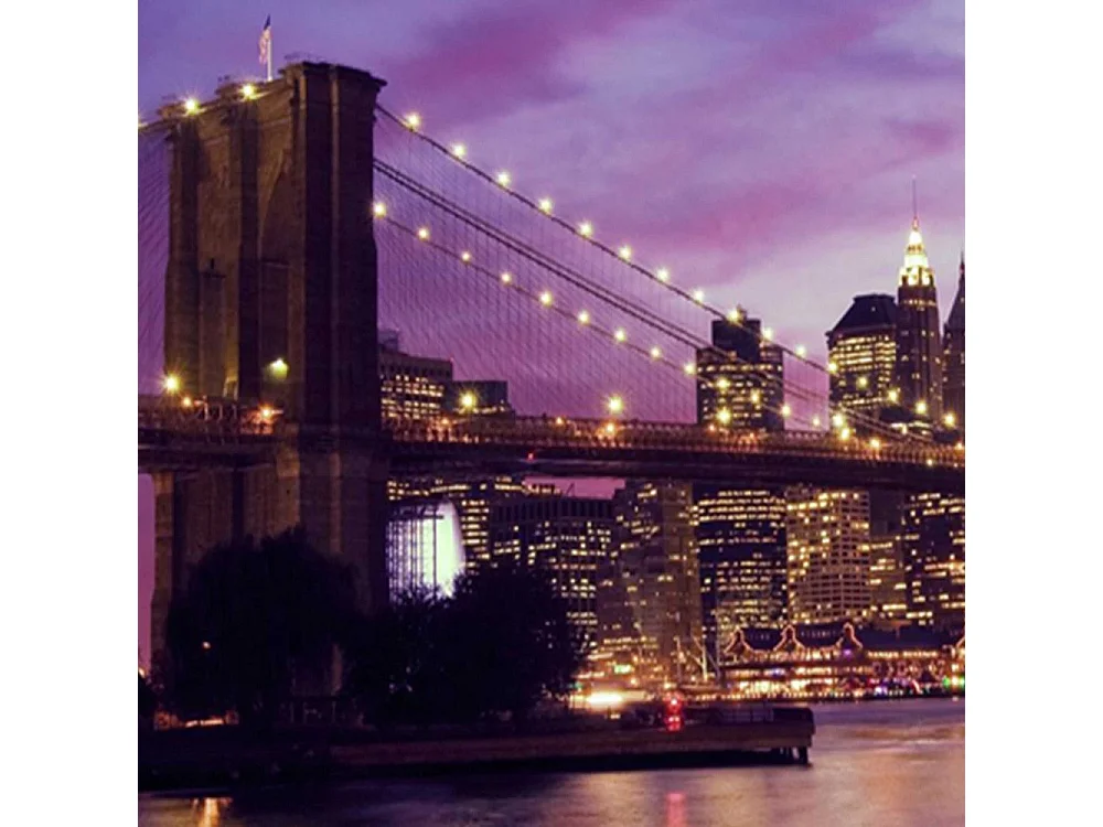 Paravento bilaterale, Manhattan sommersa dal viola - 180x170