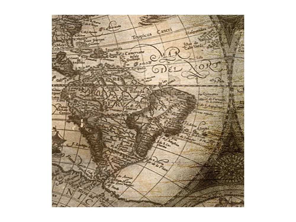 Paravento bilaterale 360, Mappamondo antico - 110x170