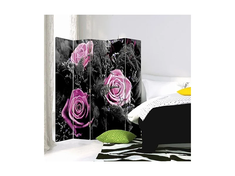 Paravento bilaterale, Rose decorative - 180x170
