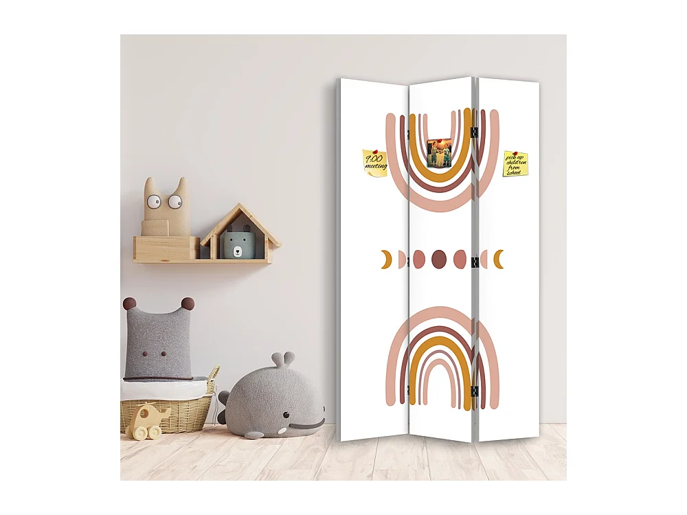 Paravento Lavagna di Sughero, Divertimento con l'arcobaleno - 110x170