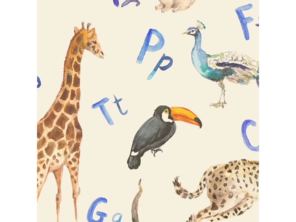 Paravento bilaterale 360, Lettere e animali - 110x170