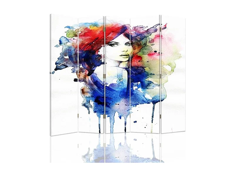 Paravento bilaterale, Donne ad acquerello - 180x170