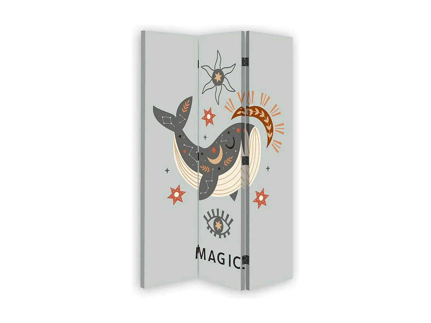 Paravento bilaterale 360, Balena magica - 110x170