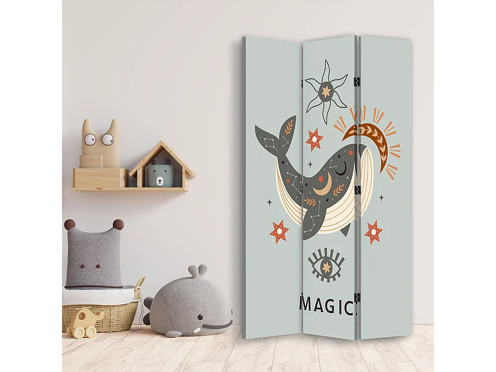 Paravento bilaterale 360, Balena magica - 110x170