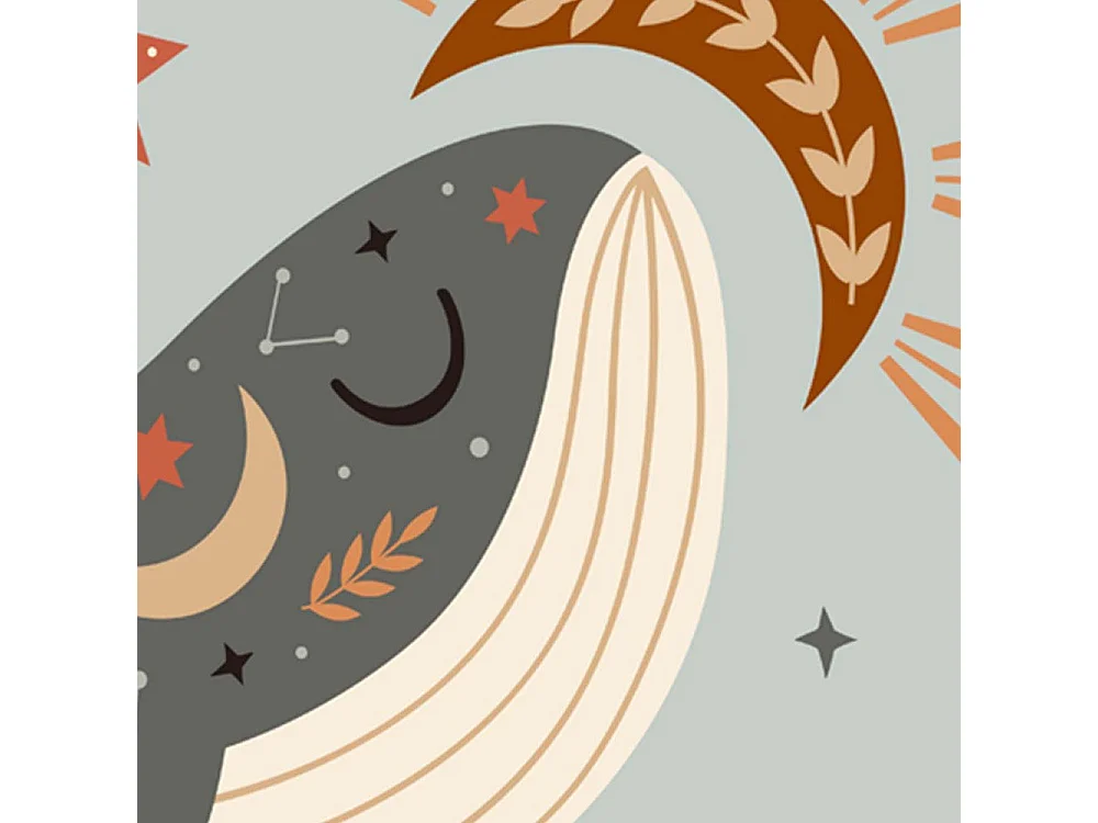 Paravento bilaterale 360, Balena magica - 110x170