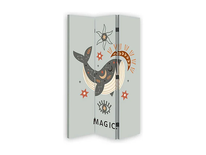 Paravento bilaterale 360, Balena magica - 110x170