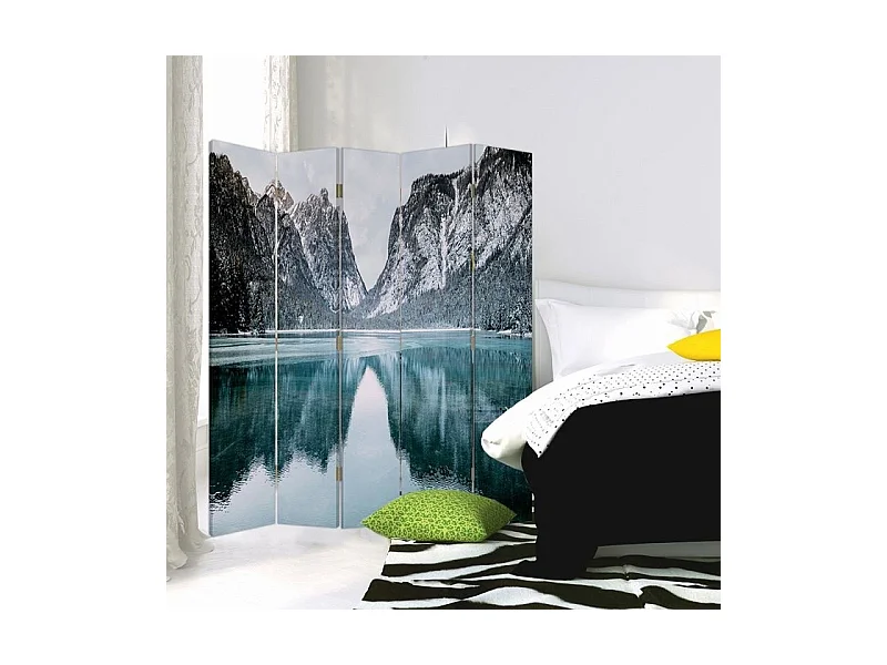 Paravento bilaterale, Superficie di un lago di montagna - 180x170