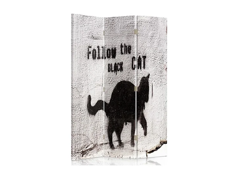 Paravento bilaterale 360, Seguire il gatto nero - 110x170