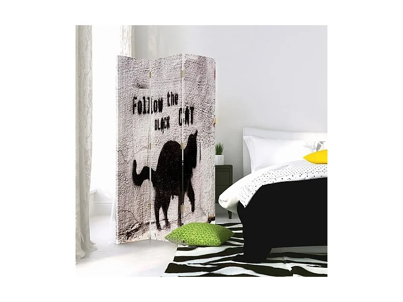 Paravento bilaterale 360, Seguire il gatto nero - 110x170
