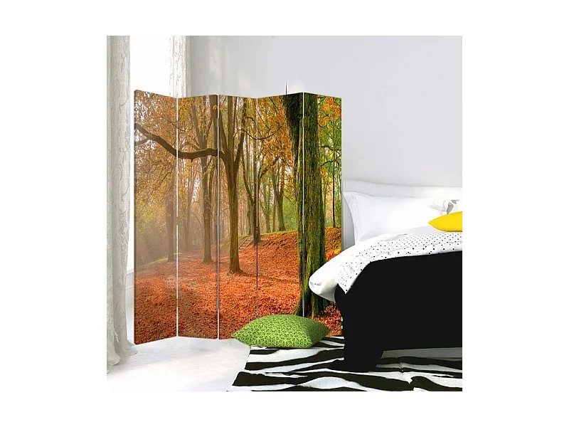 Paravento bilaterale, Autunno nella foresta - 180x170